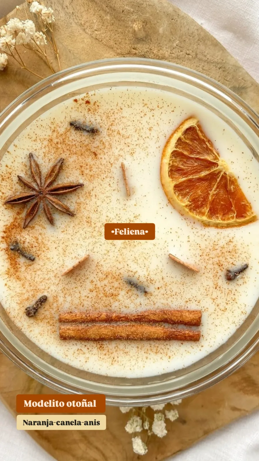 Vela otoñal 160gr naranja canela y anis