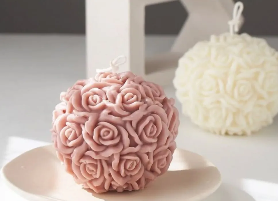 Vela Deco perfumada "bombita de rosas"